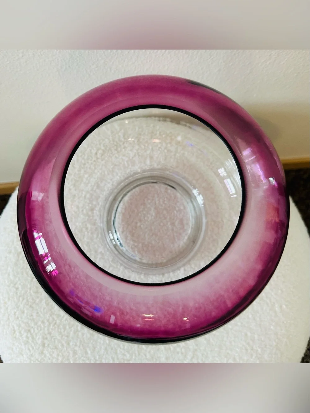 Mainstays 8” Purple Ombre Glass Hurricane Pillar Candle Holder